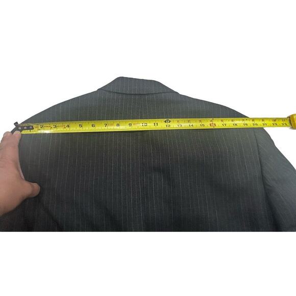 Ralph Lauren Chaps Blazer Sport 100% Wool Jacket Mens 43R Pinstripe Gray150 - Picture 9 of 15